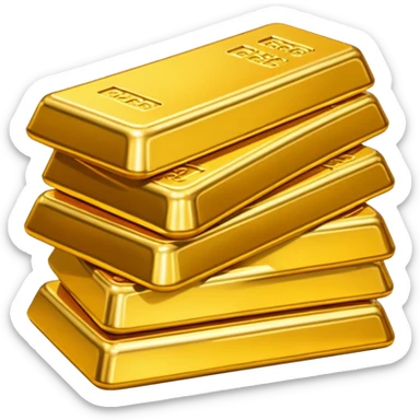 Mountain of gold bars sticker