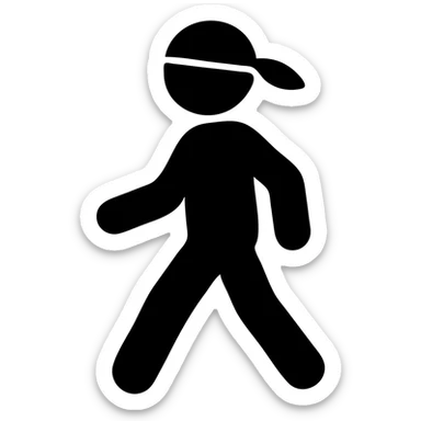 walking person in durag sticker