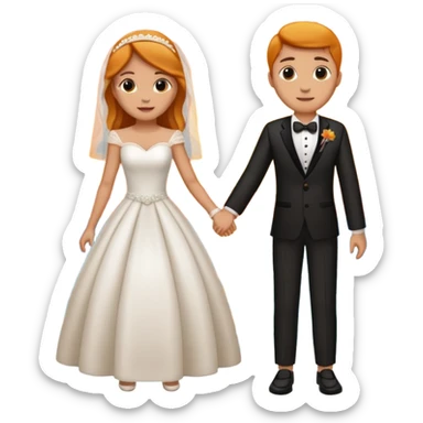 Bride and groom with sunset sticker