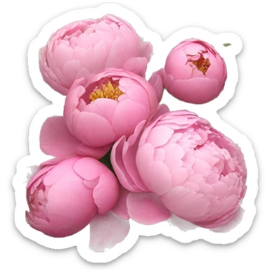 Pink peonies bouquet with random flowers that match but make unique sticker