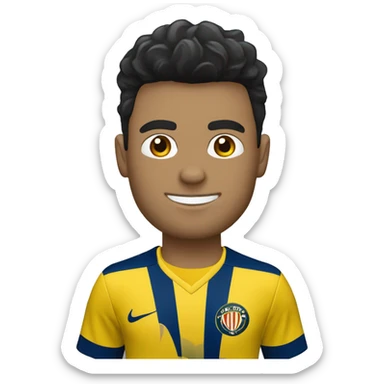 Chico de tés blanca pelo negro con playera del club América  sticker