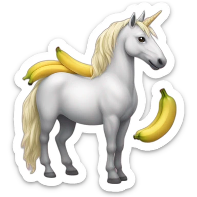 une licorne qui mange des banannes sticker