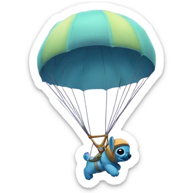 Stitch parachuting sticker