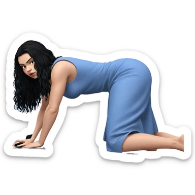 barefoot girl in black dress sticker