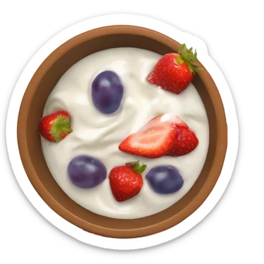 yoghurt bowl with grapes and strawberries  sticker