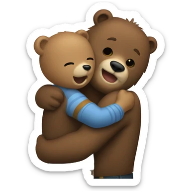Bear hug sticker