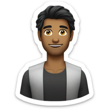 hot sri lankan guy with black curtain hair sticker