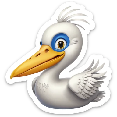 Create a really simple cartoon pelican emoji that i can copy and paste into text sticker