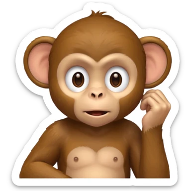 monkey cupping ear sticker