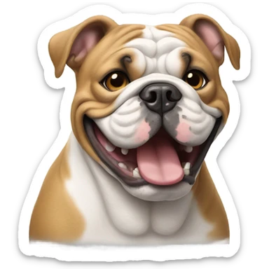 English bulldog smiling sticker