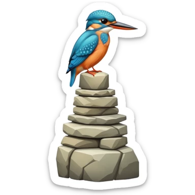 kingfisher bird on top of a tower sticker
