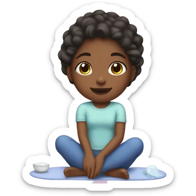 Girl doing self care sticker