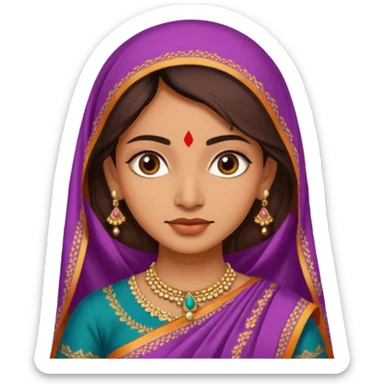 i need an indian in a sari just a face closeup sticker