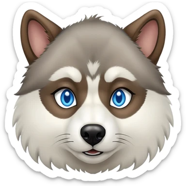 Wooly agouti husky with blue eyes sticker