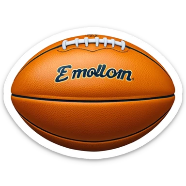 Cinematic Realistic image of an AFL ball with a rugged, textured leather surface and vibrant markings, rendered in rich detail with subtle signs of wear, set against a dynamic sports backdrop under energetic lighting sticker