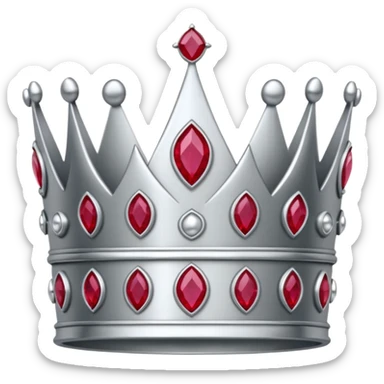silver feminine crown with rubies sticker
