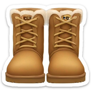 Pair of tan Ugg boots facing foward sticker