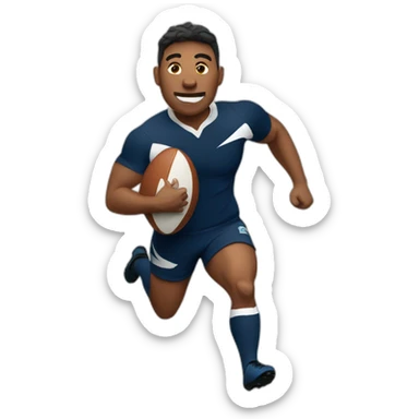rugby player running sticker