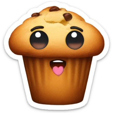 Muffin with legs and heart eyes sticker