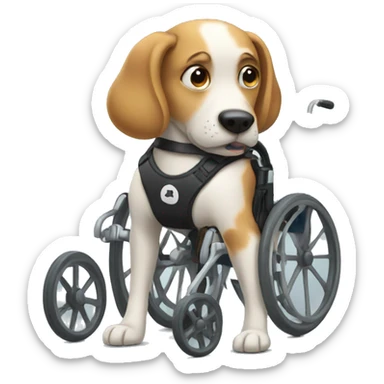 Dog in dog wheelchair sticker