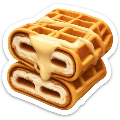 dessert waffle roll with only brown condensed milk inside it sticker