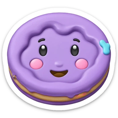 a pastel purple cookie with soft crumbly  sticker