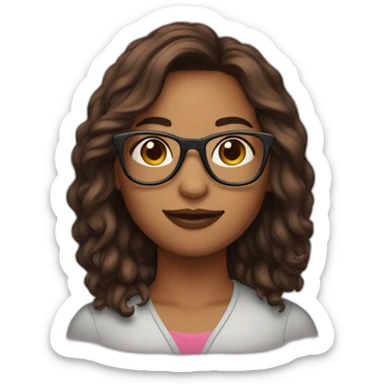 woman with glasses and bron hairs plus beaver sticker