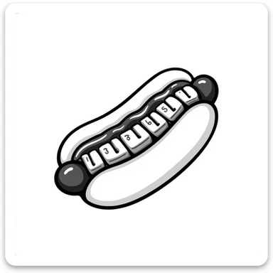hotdog with a T9 keyboard sticker