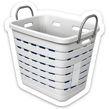 White laundry basket sticker