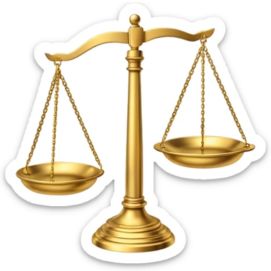 Scales of justice with gavel sticker