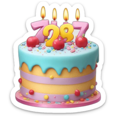 7th birthday cake sticker