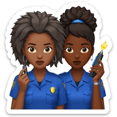 Ma meilleur amie et moi (femme) africaine cheveux tasé sticker