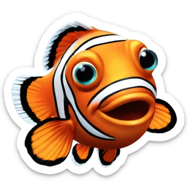 clown fish with bubbles  sticker