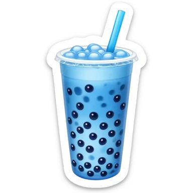 blue bubble tea sticker