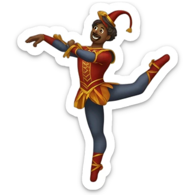 medieval circus acrobat doing a pirouette sticker