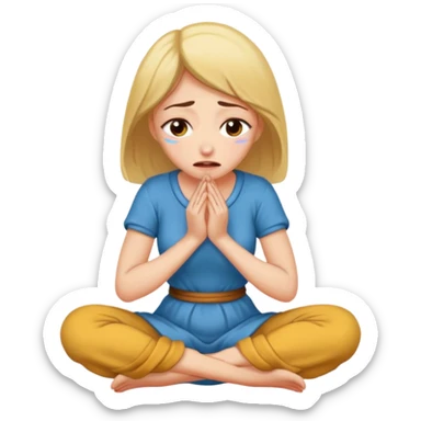 woman on knees begging sticker