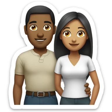 Filipino Man and Haitian Woman Couple sticker