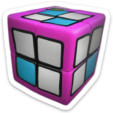 rubik's cube in the sytle of guitar hero sticker
