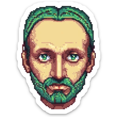 Recep İvedik, Turkish comedy character, pixel art, exaggerated facial features sticker