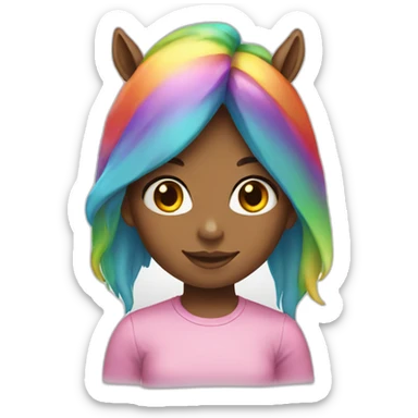 Girl-with-raibow-unicorn-hat sticker