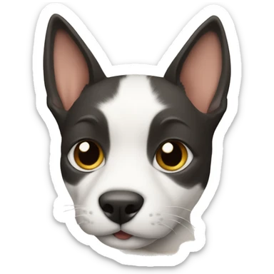 Un chat mélange avec un chiot  sticker