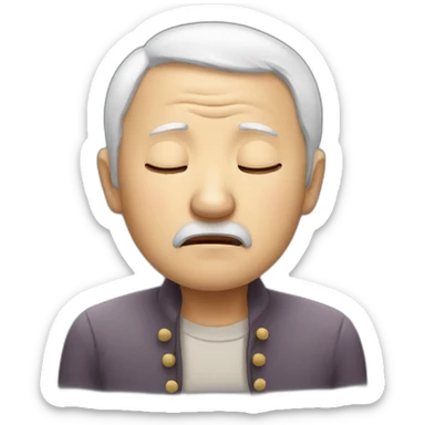 Chinese old guy very sleepy sticker