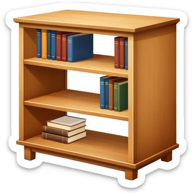 a small light wooden table bookshelf storage sticker