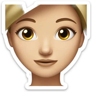 beautiful girl green eyes straight light brown hair sticker