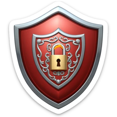 shield with a lock symbol inside sticker