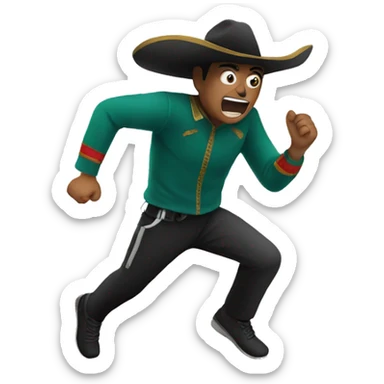 person from mexico running from a thief sticker