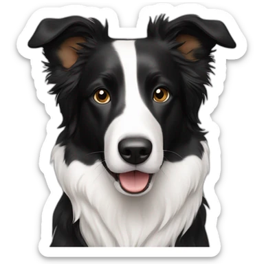 white and black mixed dog border collie sticker