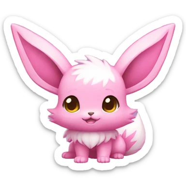 Kawaii Shiny Pink Eevee Full Body sticker