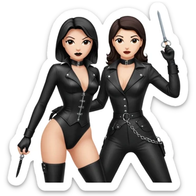 One Dominatrix whipping man  sticker