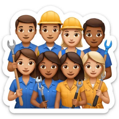 People Holding Tools sticker